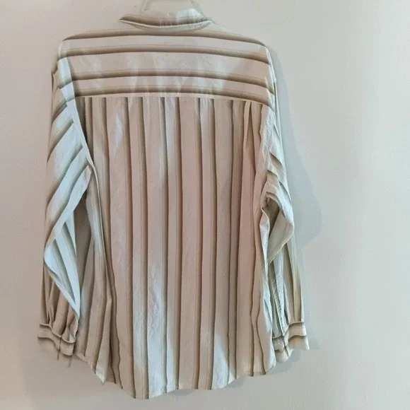 Tommy Bahama Mens Silk Blend Striped Long Sleeve Dress Shirt FLAW - Size XL - Picture 4 of 16